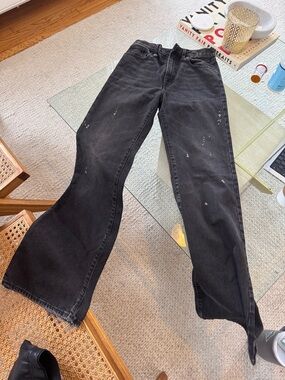 R13 Black High-Rise Flared Jeans